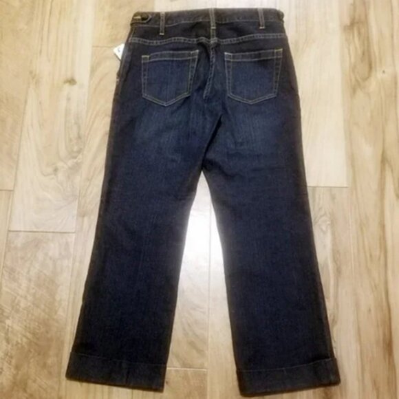 Nwt Nautica Dark Wash Denim Cropped Pants Cuffed Capris Jeans Size 4 Mid-Rise - Picture 9 of 14